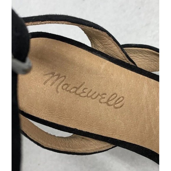 Madewell Sandal Shoes Womens Size 9 Strappy Black Suede Heels Party Church AE243 - Picture 3 of 15